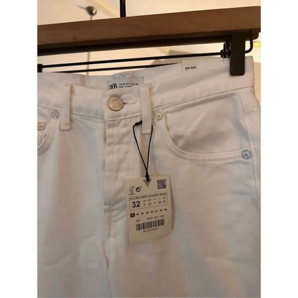 Zara Split Straight Mid‎ Rise Full Length Size 00 NWT - Picture 3 of 5